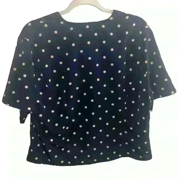 Christine & Jill 1980s Vintage Blouse Size 16 Polka Dot Button Down Top - Picture 4 of 5
